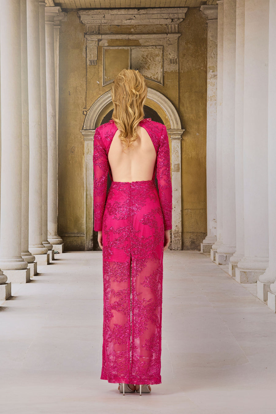 fuschia lace dress The Ruby Dress in Begonia Pink Lace 10 / Begonia Pink Lace