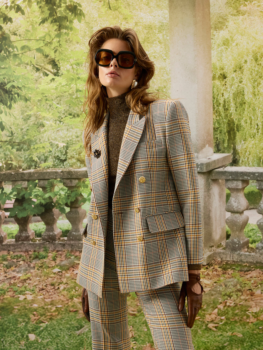 Brown Checkered Jacket