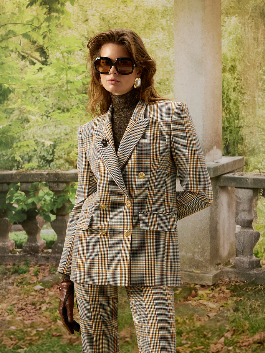 Brown Checkered Jacket
