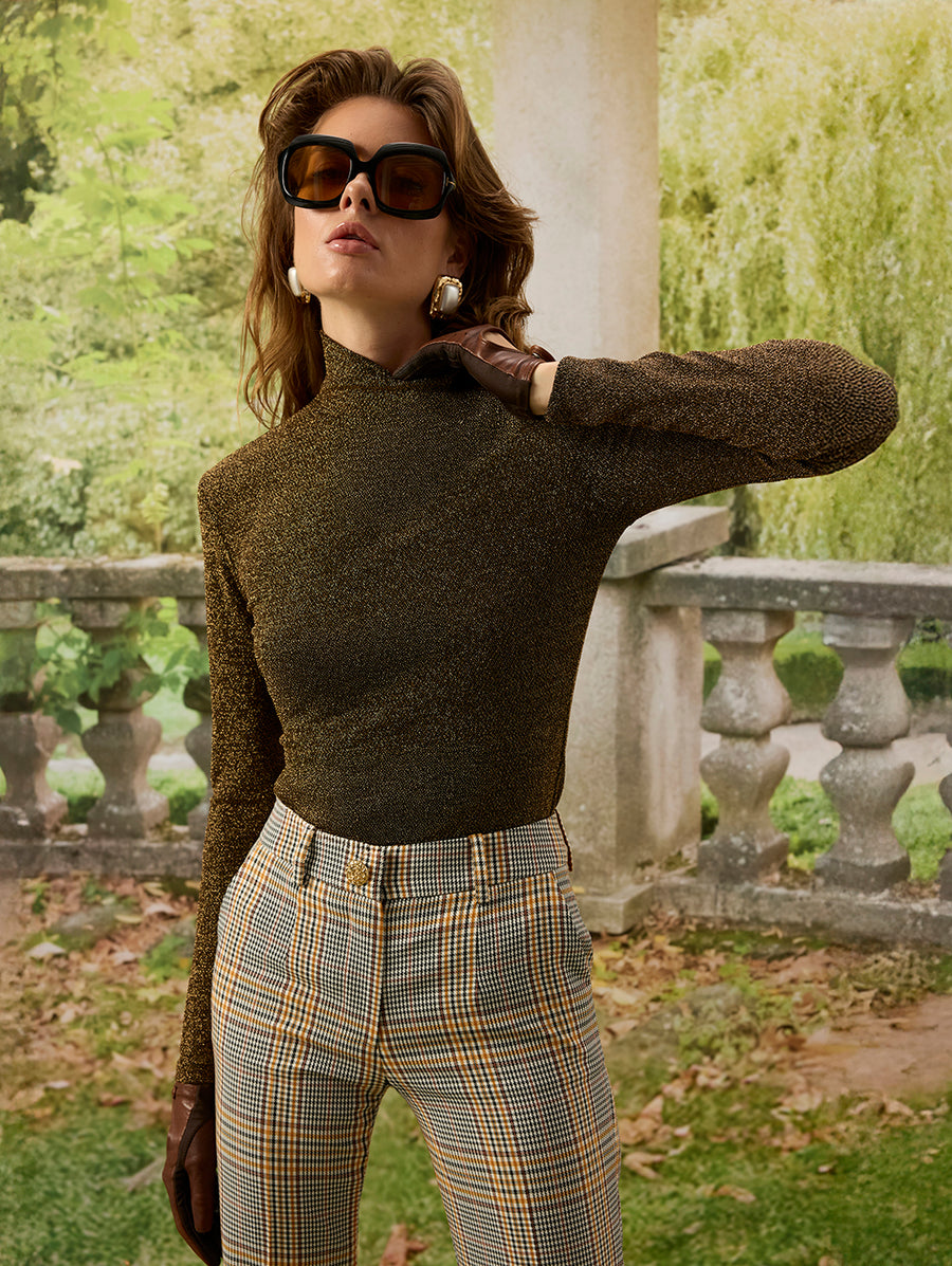 Brown Turtleneck Bodysuit