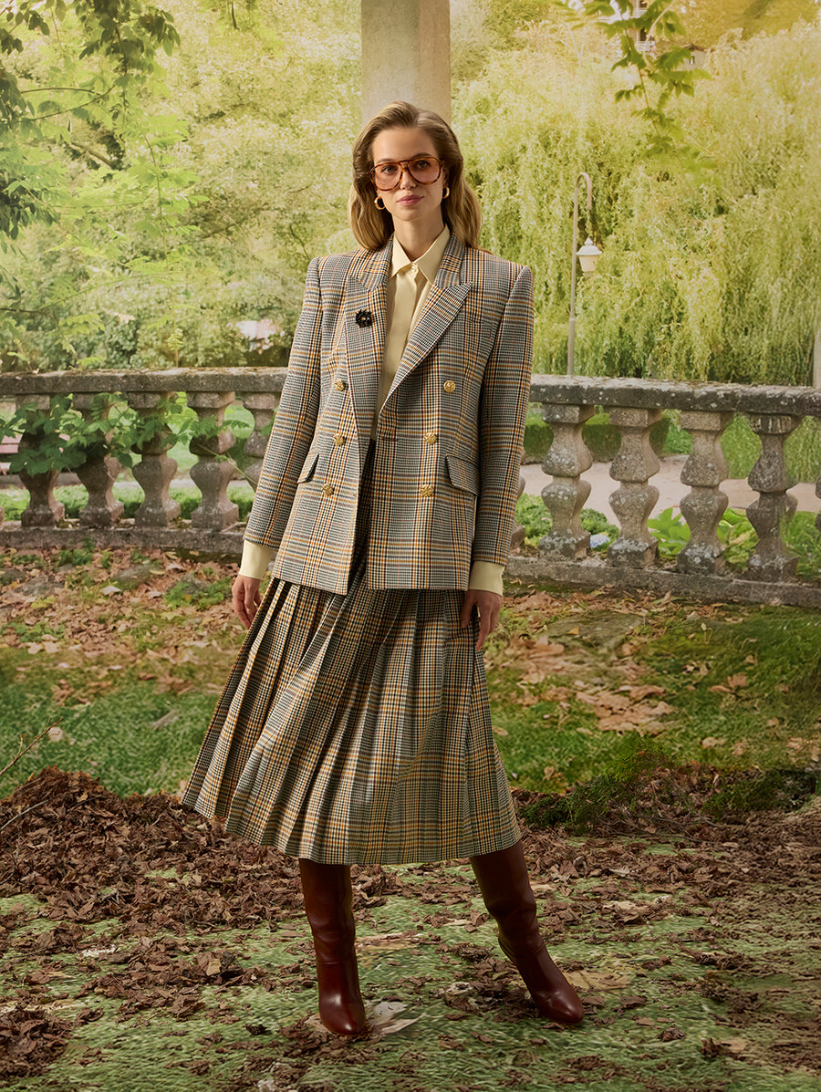 Kahverengi Ekose Pilise Etek