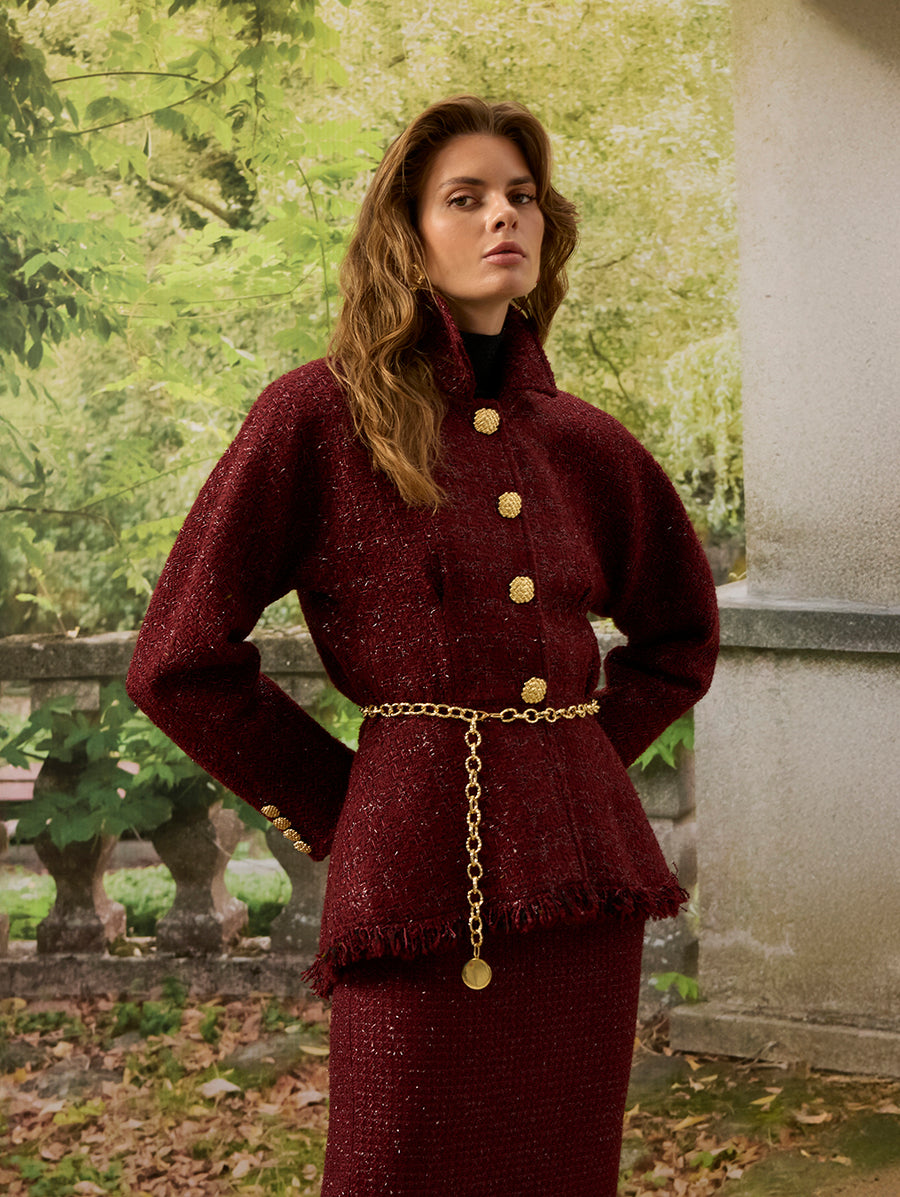 Burgundy Tweed Jacket