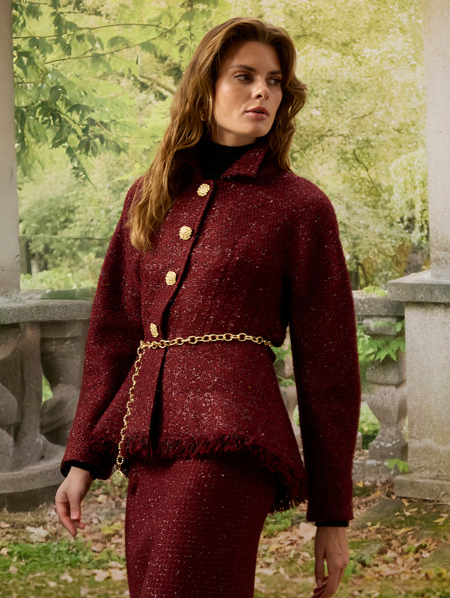 Burgundy Tweed Jacket