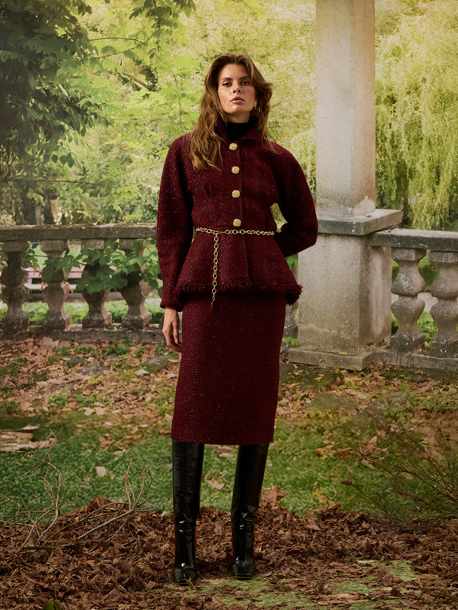 Burgundy Tweed Jacket