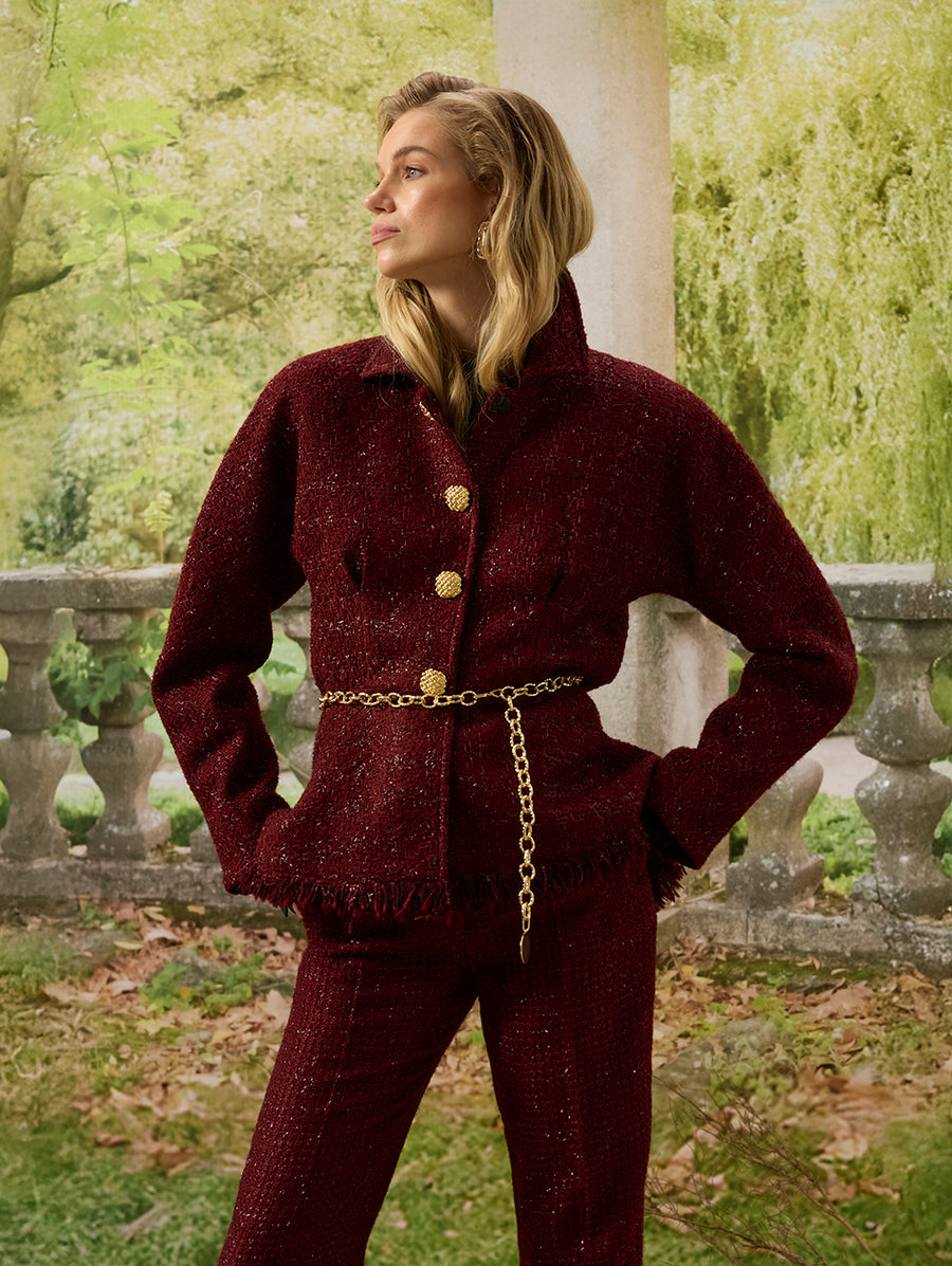 Burgundy Tweed Pants