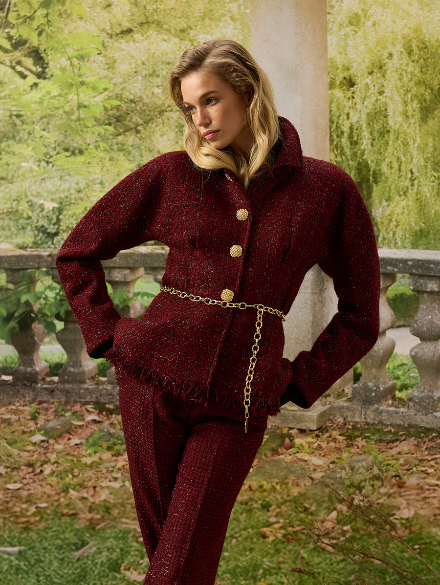 Burgundy Tweed Pants