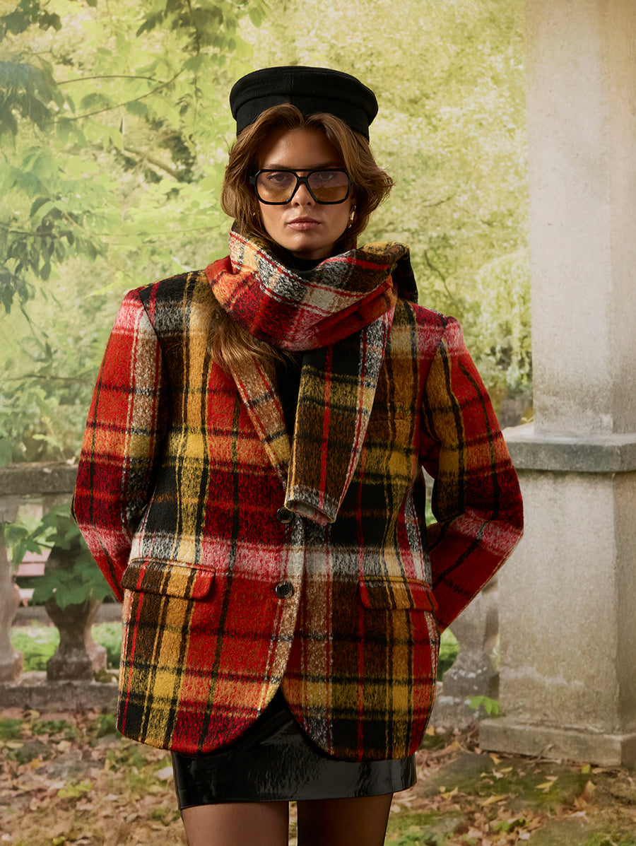 Oversized Checkered Jacket