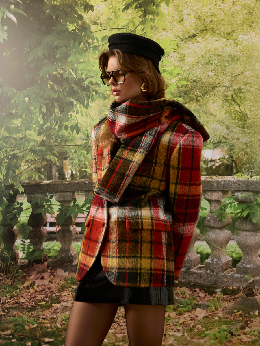 Oversized Checkered Jacket