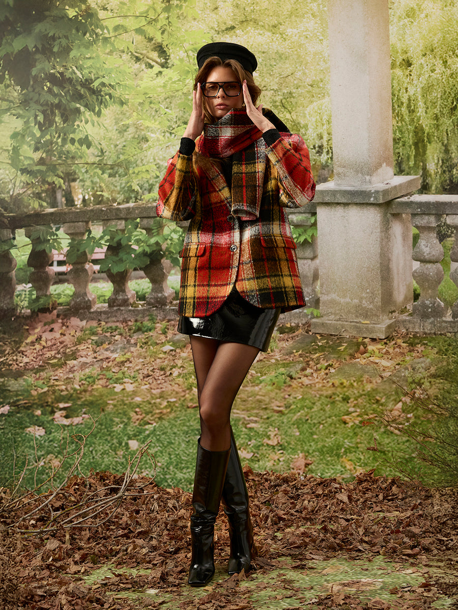 Oversized Checkered Jacket