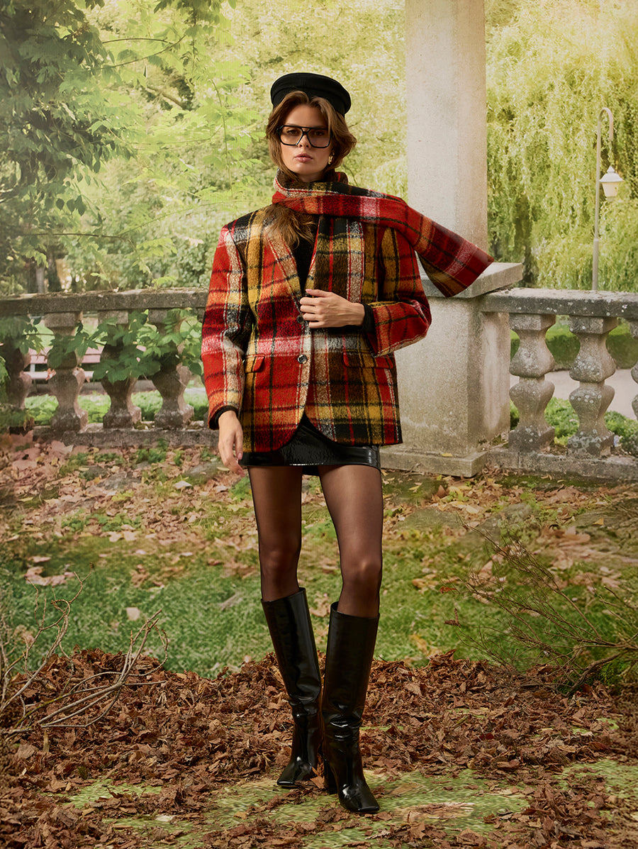 Oversized Checkered Jacket