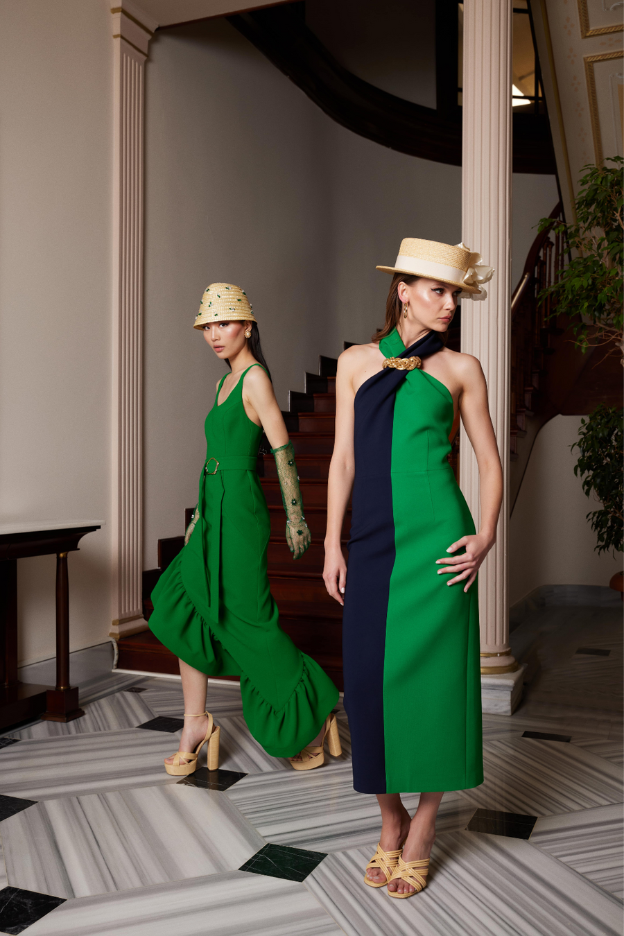 Dual Elbise Yeşil Lacivert