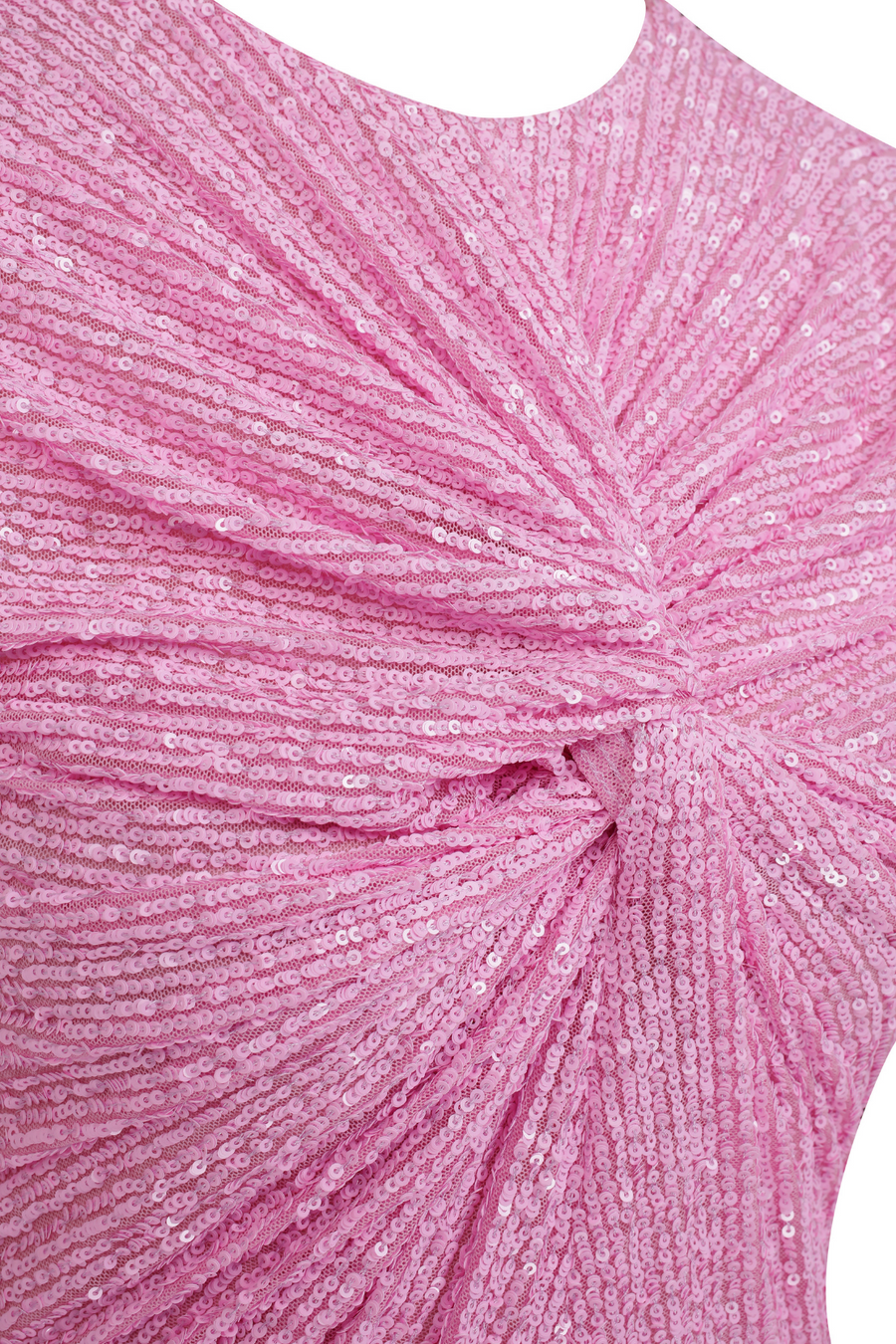 Knot Pembe Payet Elbise