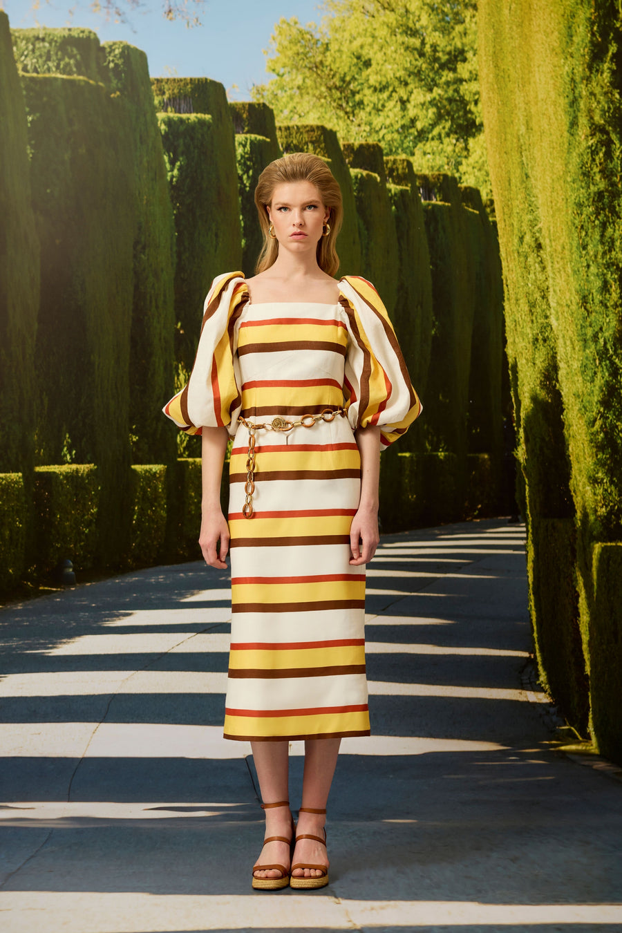 Resort Striped Elbise