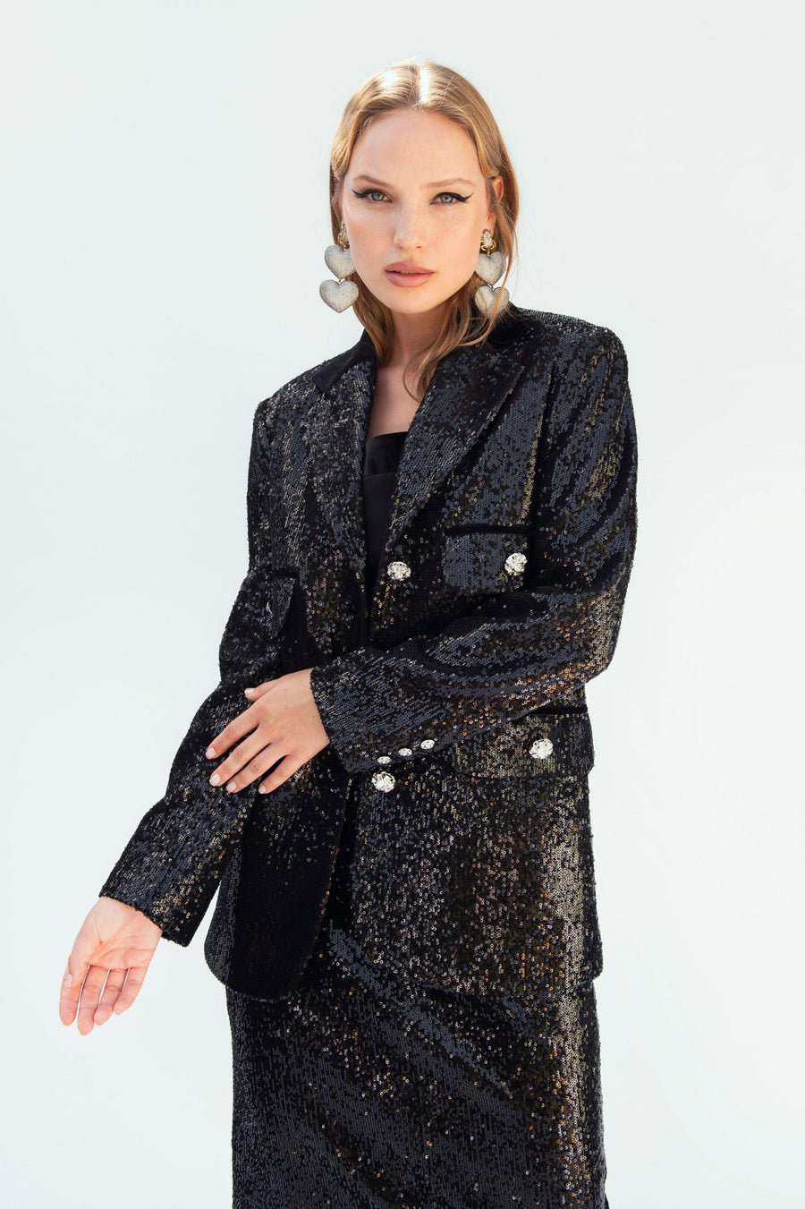 Melis Black Sequin Jacket