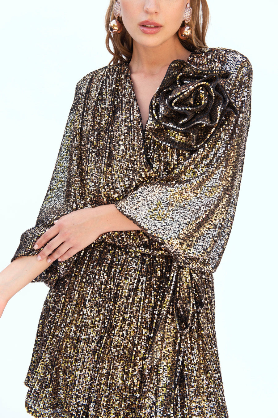 Soleil Gold Anvelop Payet Elbise