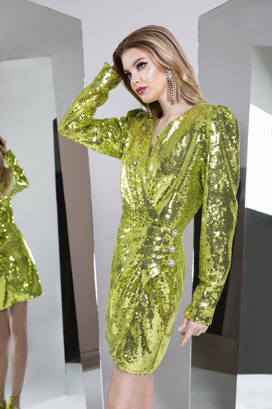 Alara Lime Sequin Dress